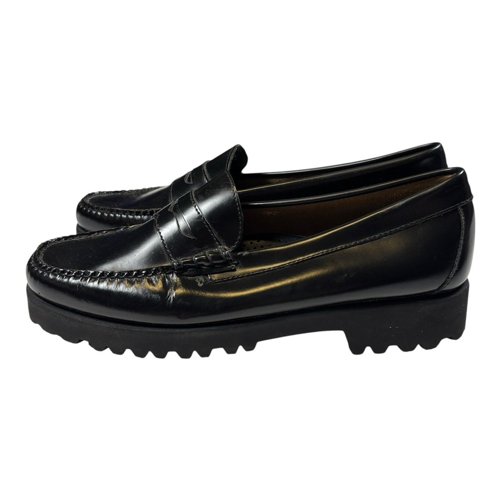 G. H. Bass Weejuns Whitney 90 Black Leather Lug Sole Size 9.5 M